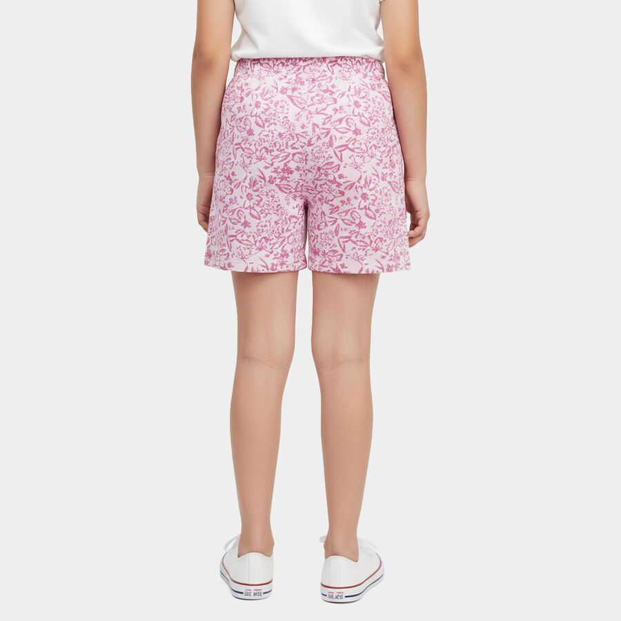 Girls' Lilac Regular Fit Casual Shorts, लाइलेक, large