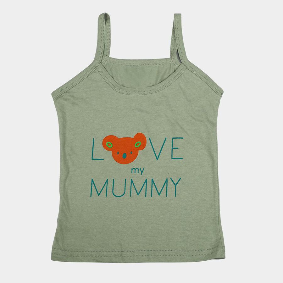 Infants' Mint Green Cotton Scoop Neck Minimalist Vest, हल्का हरा, large