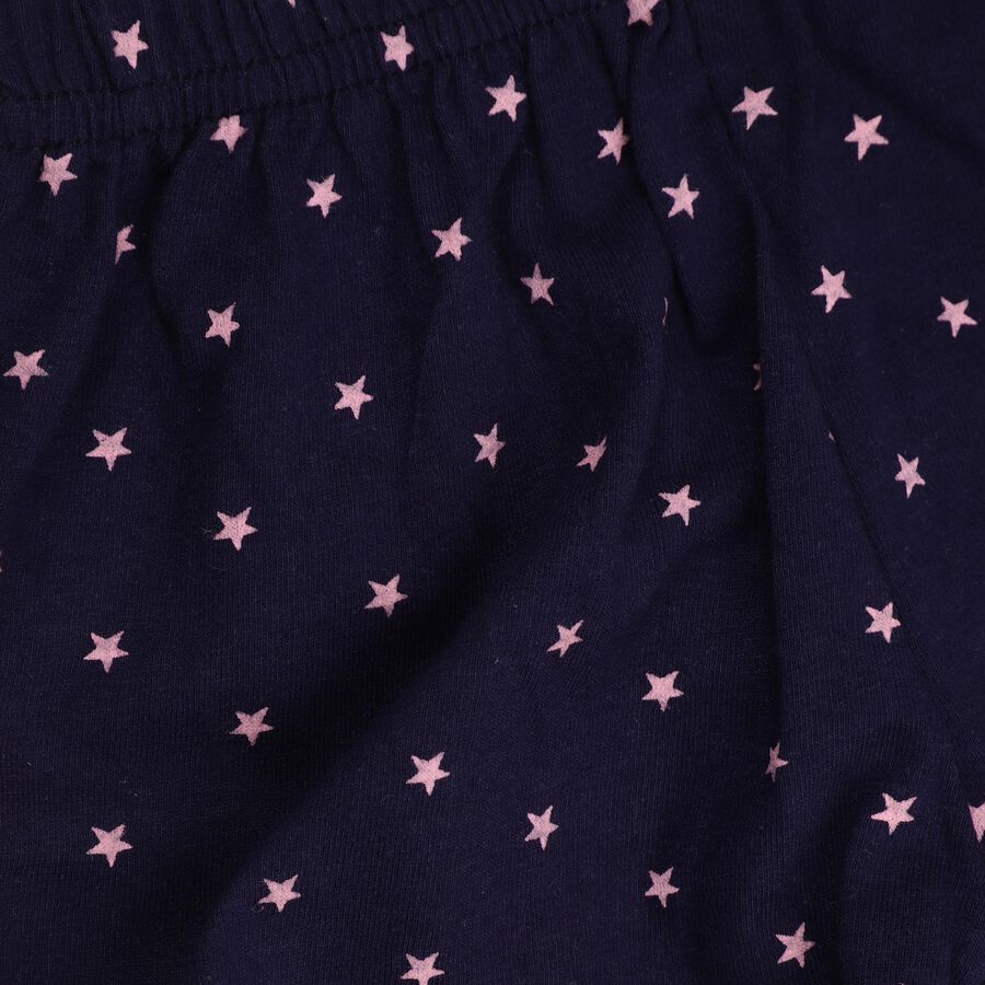 Infant Girl's Cotton Short Set, Navy Blue, large image number null