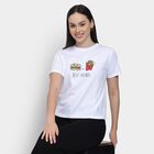 Ladies' Round Neck T-Shirt , White, small