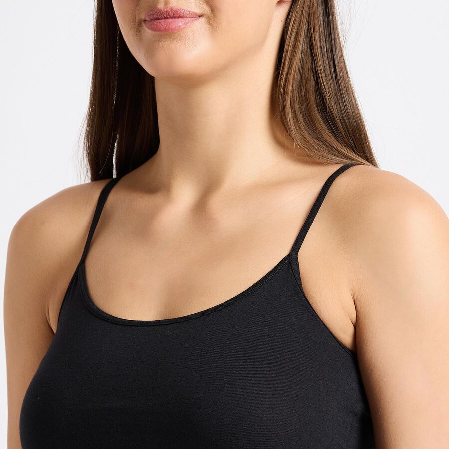 Ladies' 100% Cotton Slips , काला, large image number null