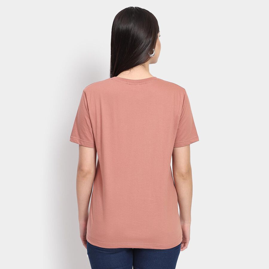 Ladies' Round Neck T-Shirt , गुलाबी, large image number null