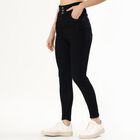 Women's Jet Black High-Rise Skinny Fit Jeans, काला, small