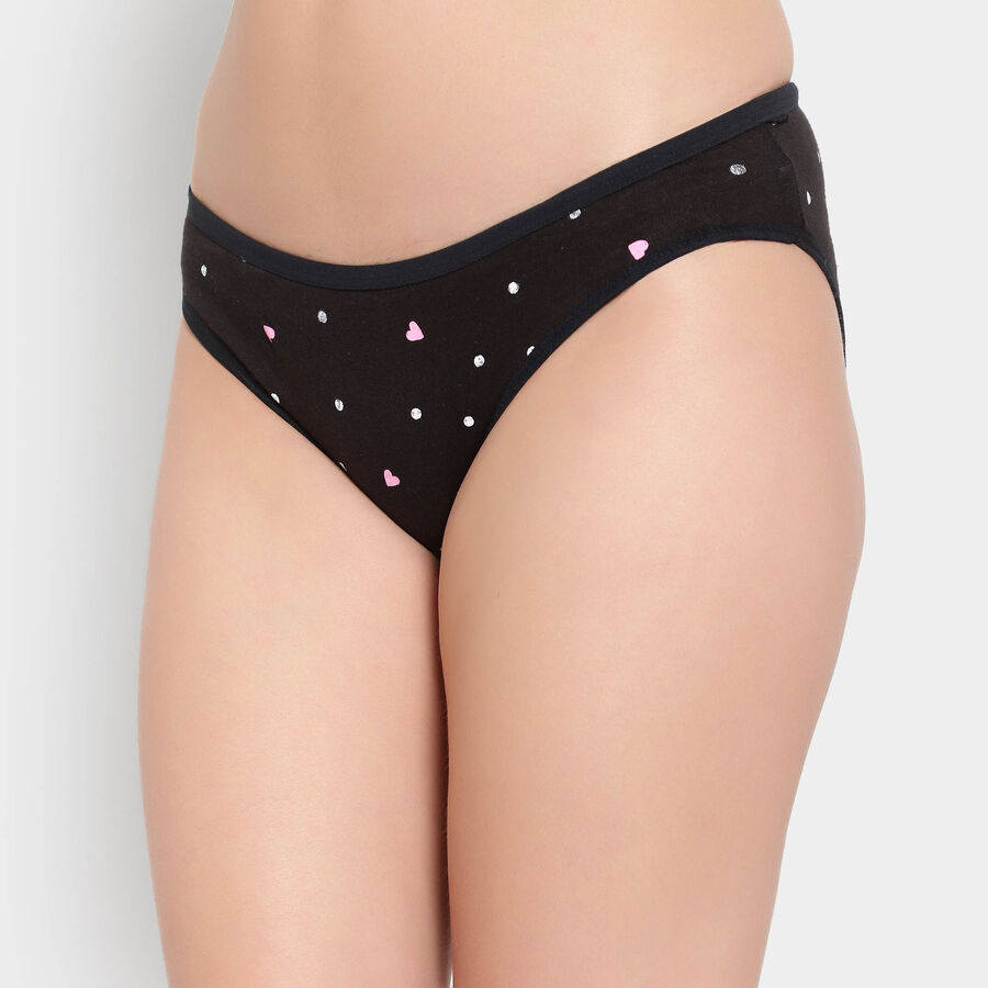 Cotton Printed Panty, Black, large image number null