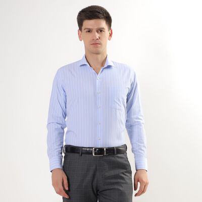 Men's Light Blue Cut Away Collar Formal Shirt