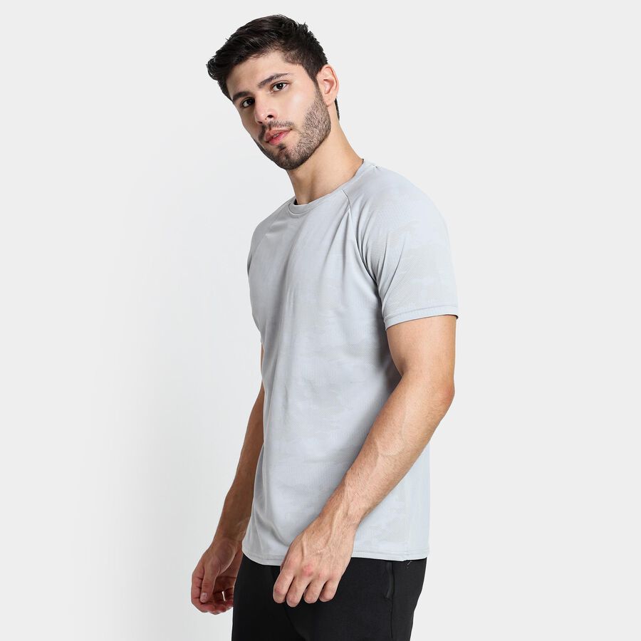 Men's Round Neck Half Sleeves T-Shirt , हल्का ग्रे, large image number null
