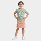 Girls Mint Green Round Neck Regular T-Shirt, हल्का हरा, small
