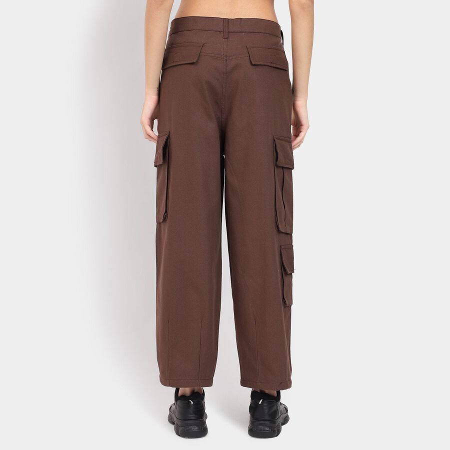 Ladies' 100% Cotton Trousers , भूरा, large image number null