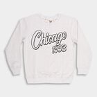 Boys Light Grey Crew Neck Casual Sweatshirt, Ecru Melange, small image number null