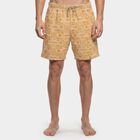 Men's Beige Regular Fit Chino Bermuda Shorts, गहरा पीला, small
