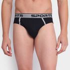 Men's100% Cotton Briefs, Black, small image number null