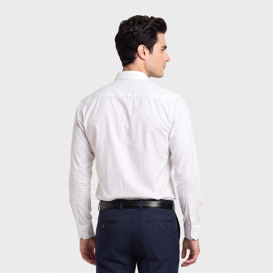 Men White Formal Shirt, सफ़ेद, large