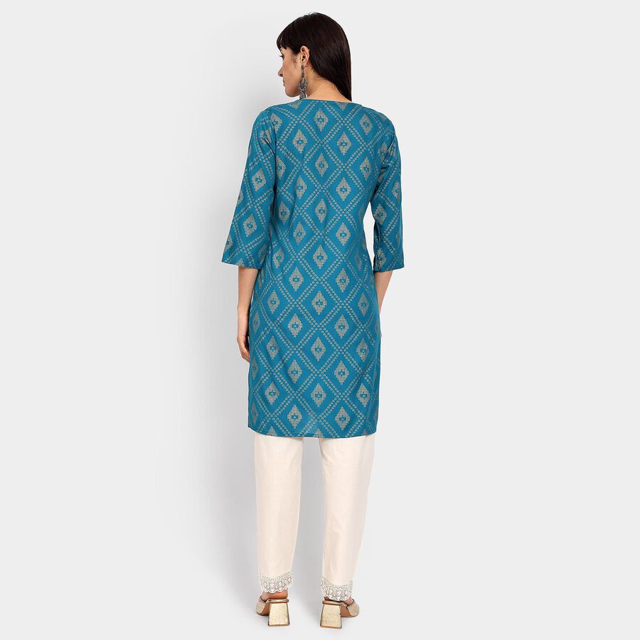 Ladies' Kurta , मध्यम नीला, large image number null