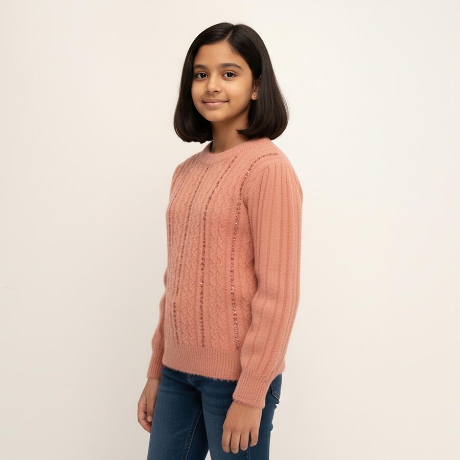 Girls' Pullover, पीच, large image number null