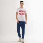 Men's Deep Steel Blue Slim Fit Jeans, Mid Blue, small image number null
