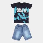 Printed Baba Suit, Navy Blue, small image number null