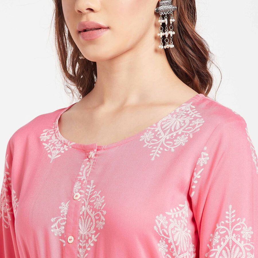 All Over Print Kurta, गुलाबी, large image number null