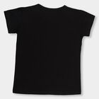 Girls' Jet Black Crew Neck Short Sleeve T-Shirt, Black, small image number null