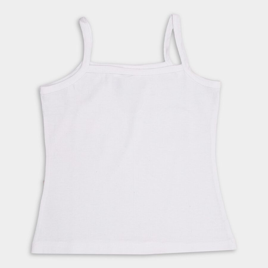 Girls' 100% Cotton Vest, White, large image number null
