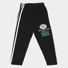 Boys Black Straight Fit Graphic Printed Pyjama, Black, small