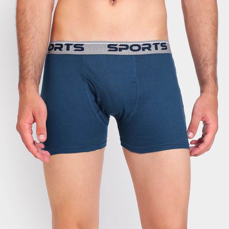 Men's 100% Cotton Trunks, Teal Blue, large image number null