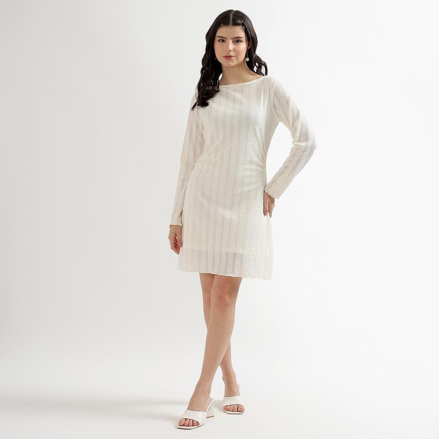 Ladies' A Line Dress , Off White, large image number null