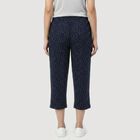 Women's Navy Blue Straight Fit Printed Capri, नेवी ब्लू, small