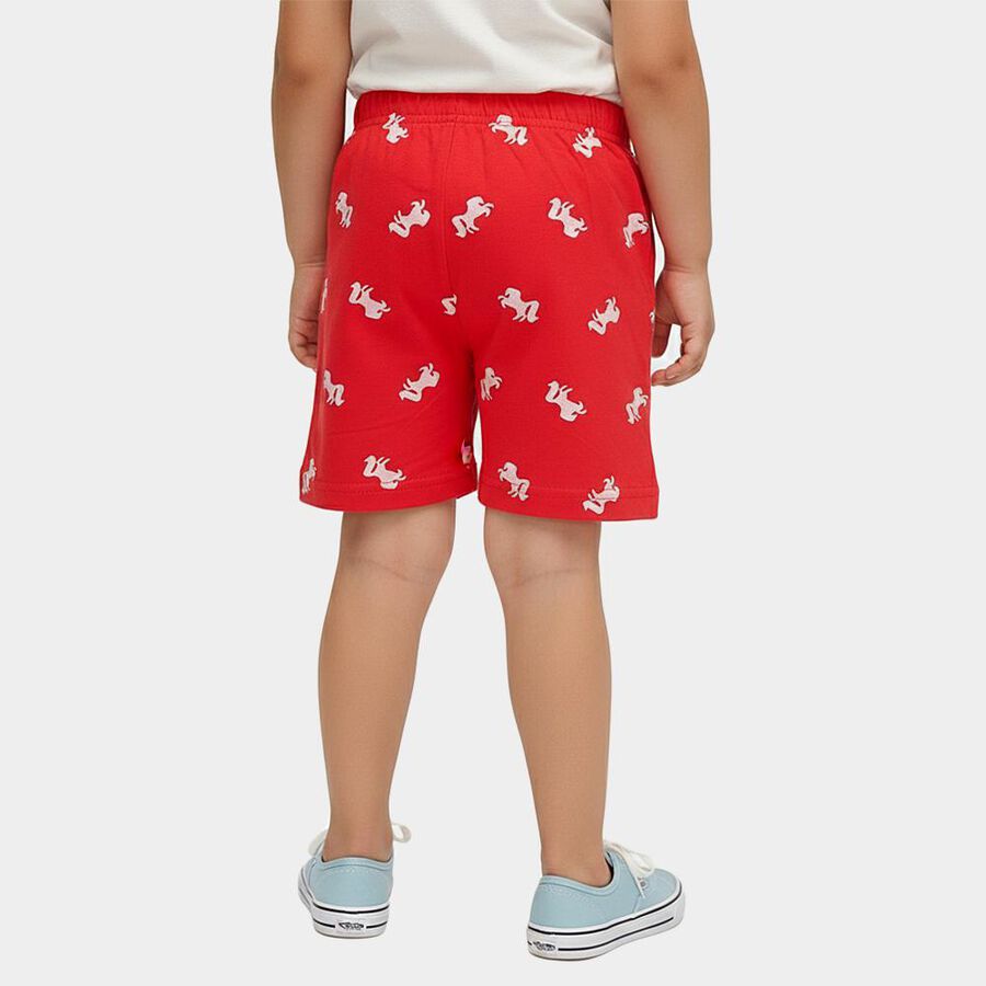 Girls' Fuchsia Regular Fit Bow Detail Shorts, रानी (फ्यूशिया), large