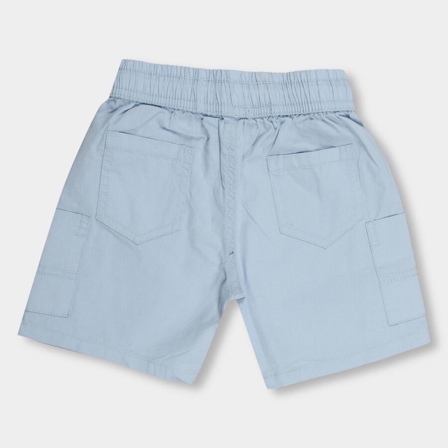 Boys' Light Blue Elastic Waist Solid Bermuda Shorts, हल्का नीला, large image number null