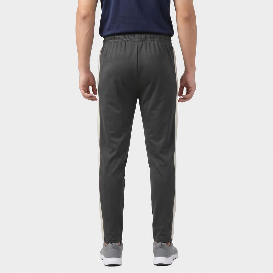Men's Dark Grey Regular Fit Side-Panel Track Pants, गहरा ग्रे, large