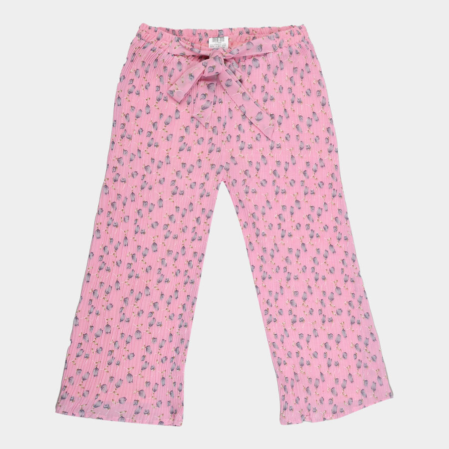Girls Printed Pull Ups Trousers, Light Pink, large image number null