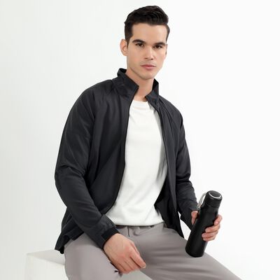 Men's Dark Graphite High Neck Athleisure Jacket