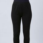 Women's Black Slim Fit Solid Cotton Blend Churidar, Black, small