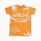 Boys Bright Orange Cotton Round Neck Casual T-Shirt, Orange, small image number null