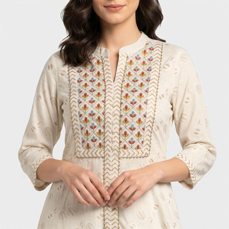Ladies' Kurta, Off White, large
