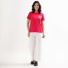 Women's Vibrant Red Cotton Round Neck T-Shirt, Fuchsia, small image number null