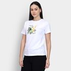 Ladies' 100% Cotton Round Neck T-Shirt , White, small