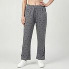 Women's Grey Regular Fit Solid Drawstring Pyjama, Light Grey, small