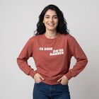 Women Pink Crew Neck Graphic Print Sweatshirt, गुलाबी, small