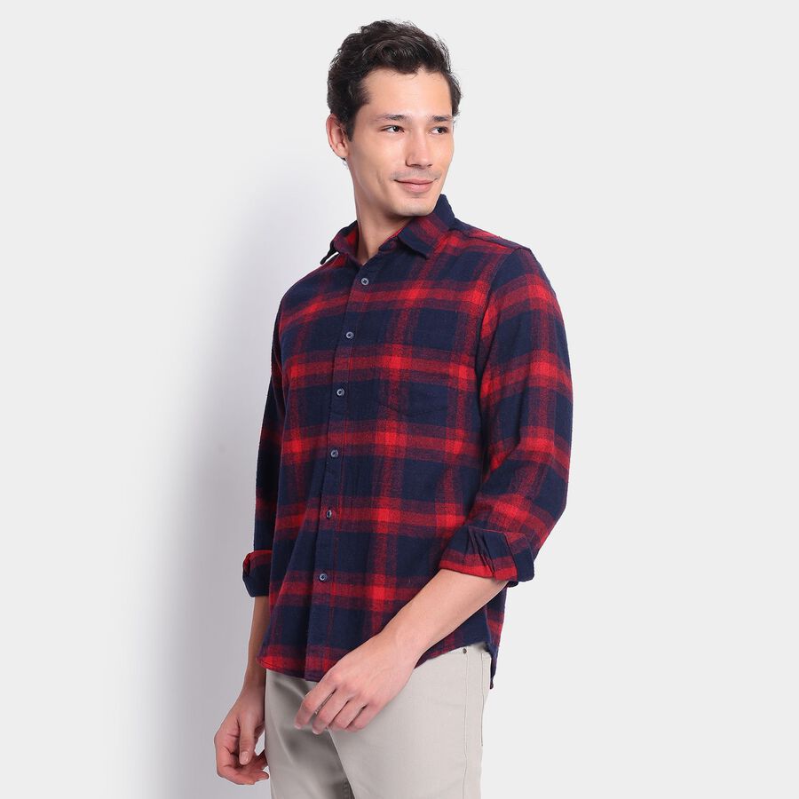 Men's 100% Cotton Casual Shirt, Navy Blue, large image number null