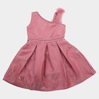 Girls' Pink One Shoulder Embellished Fit and Flare Frock, गुलाबी, small