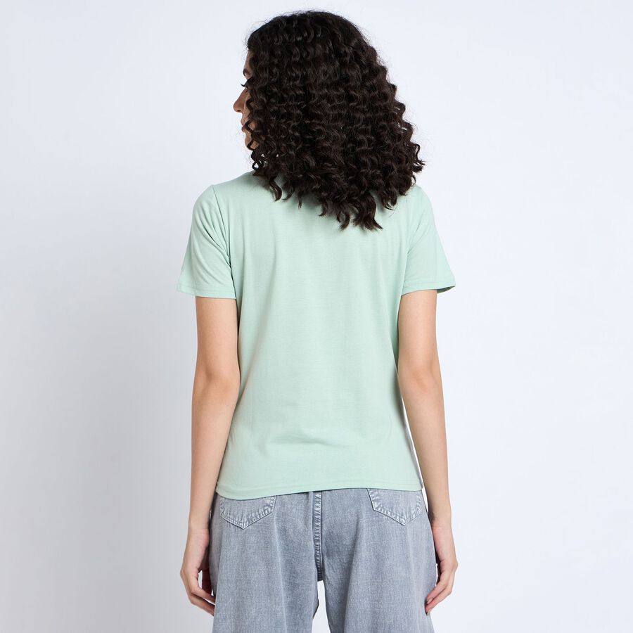 Ladies' Round Neck T-Shirt , हल्का हरा, large image number null