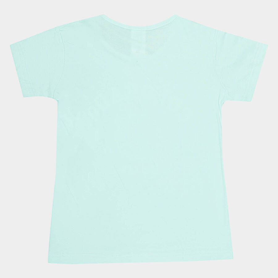 Girls Cotton T-Shirt, Light Green, large image number null