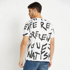 Cotton All Over Print Round Neck T-Shirt, सफ़ेद, small image number null