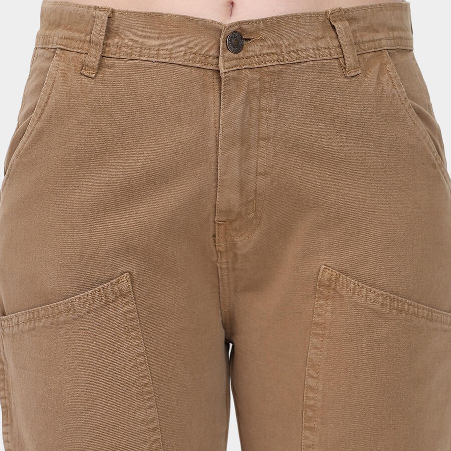 Ladies' 100% Cotton Trousers , भूरा, large image number null