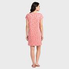 Women's Pink Round Neck T-Shirt Style Nighty, Pink, small