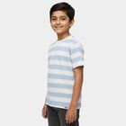 Boys Light Blue Round Neck Casual Half Sleeve T-Shirt, Light Blue, small