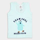 Infants' Cotton Vest, Aqua, small