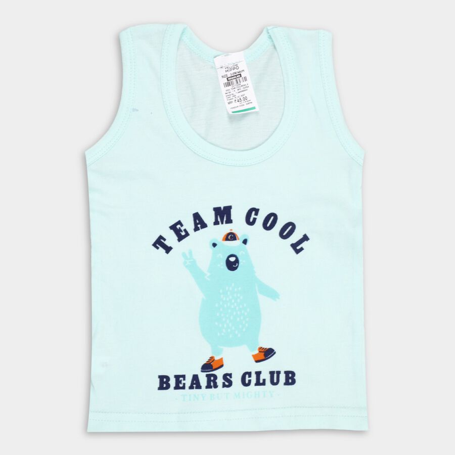 Infants' Cotton Vest, Aqua, large