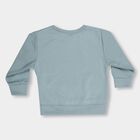 Infants Muted Steel Blue Crew Neck Casual Sweatshirt, टील ब्लू, small image number null